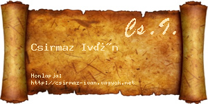 Csirmaz Iván névjegykártya