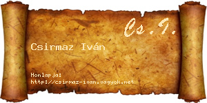 Csirmaz Iván névjegykártya