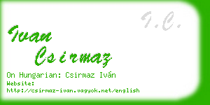 ivan csirmaz business card