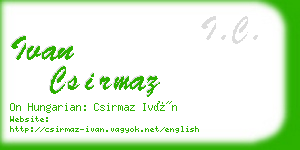 ivan csirmaz business card